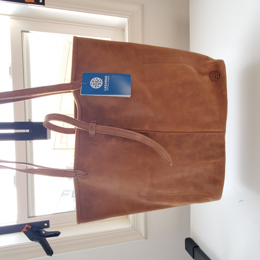 NEW Lazarus Artisan Goods Cecilia Brown Leather Tote Bag